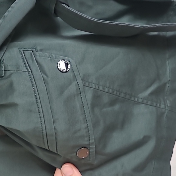 White House Black Market size 8 short trench jacket army green - Picture 5 of 8